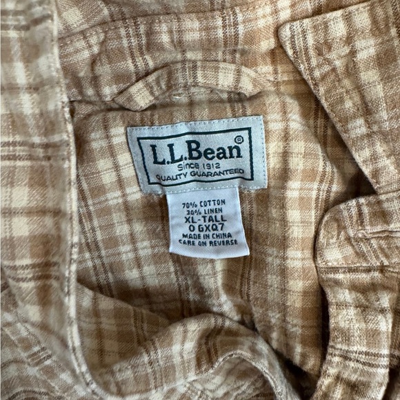 L.L. Bean Other - L.L. Bean Plaid Shirt, beige, men’s tall XL